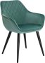 KAMYRA Ergonomische Eetkamerstoel met Armleuning Eetkamerstoelen Stoel Kuipstoel Loungestoel Velvet Donkergrijs - Thumbnail 2