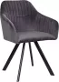 KAMYRA Ergonomische Eetkamerstoel met Armleuning Eetkamerstoelen Stoel Kuipstoel Loungestoel Velvet Donkergrijs - Thumbnail 1