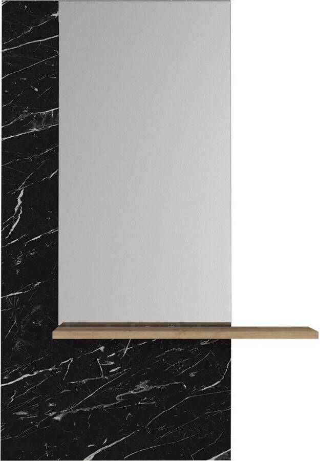 Kamyra Home Wandplank Met Spiegel Caroline Marmer Print 60x15x120cm