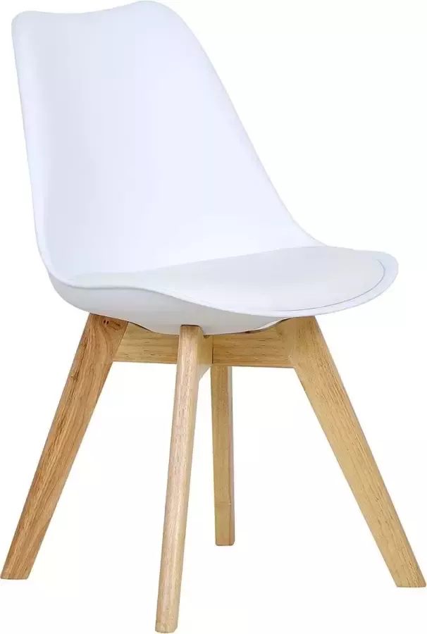 KAMYRA Houten Kuipstoel Eetkamerstoel Kuipstoel Stoel Eetkamerstoelen Beukenhout Wit 48x42x82 cm