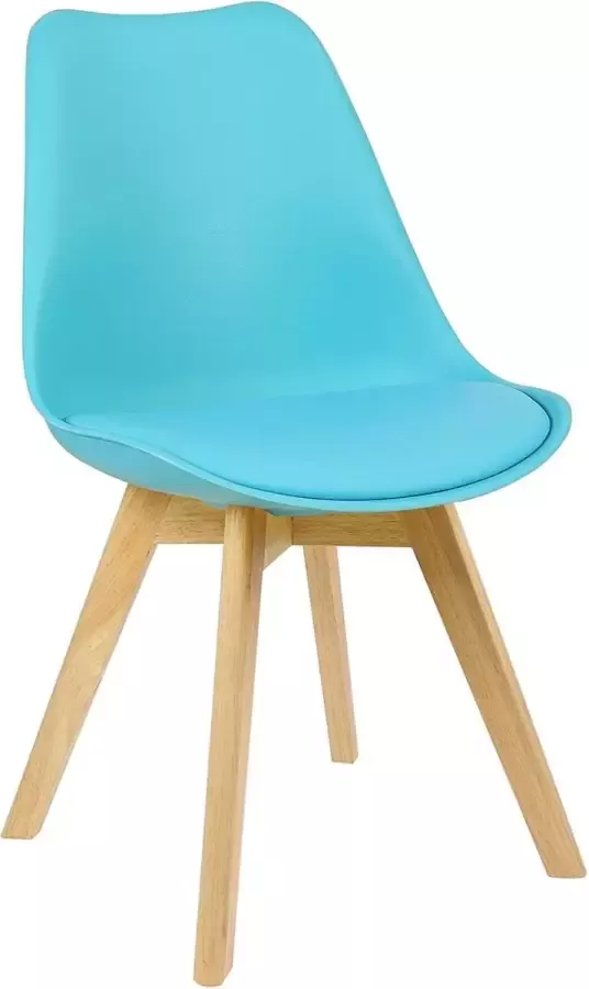 KAMYRA Houten Kuipstoel Ergonomisch Eetkamerstoel Kuipstoel Stoel Eetkamerstoelen Beukenhout Blauw 48x42x82 cm