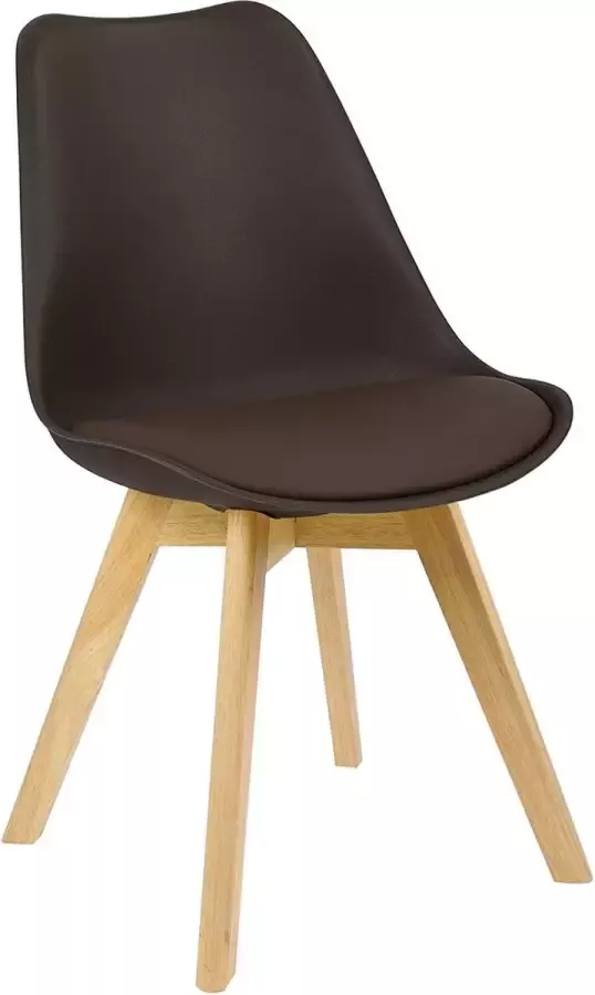 KAMYRA Houten Kuipstoel Ergonomisch Eetkamerstoel Kuipstoel Stoel Eetkamerstoelen Beukenhout Bruin 48x42x82 cm