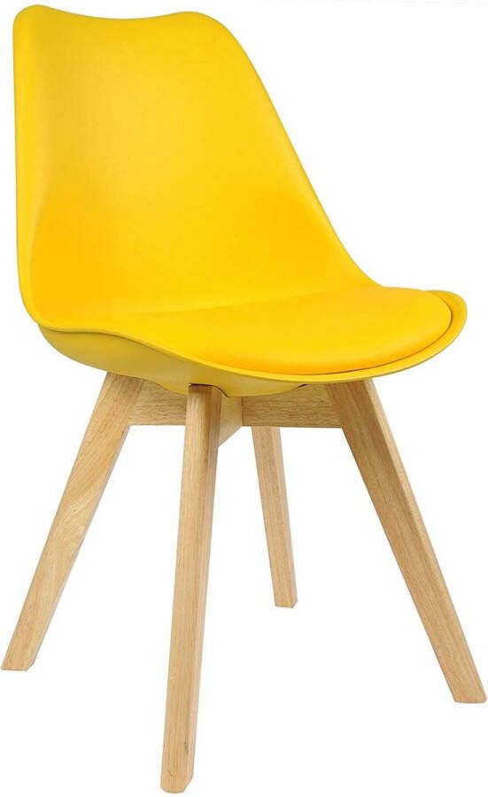 KAMYRA Houten Kuipstoel Ergonomisch Eetkamerstoel Kuipstoel Stoel Eetkamerstoelen Beukenhout Geel 48x42x82 cm