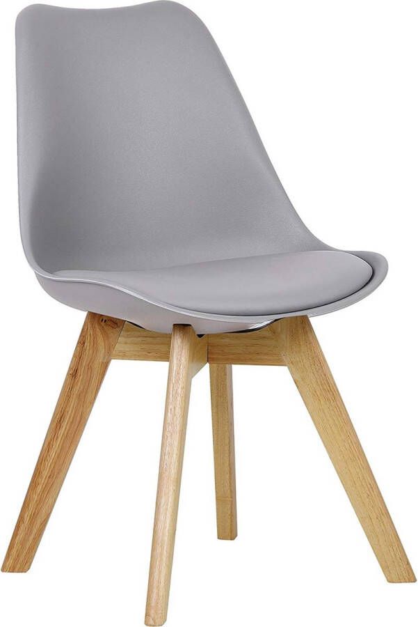 KAMYRA Houten Kuipstoel Ergonomisch Eetkamerstoel Kuipstoel Stoel Eetkamerstoelen Beukenhout Grijs 48x42x82 cm