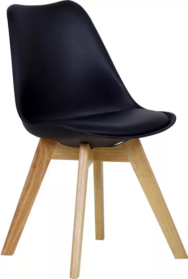 KAMYRA Houten Kuipstoel Ergonomisch Eetkamerstoel Kuipstoel Stoel Eetkamerstoelen Beukenhout Zwart 48x42x82 cm