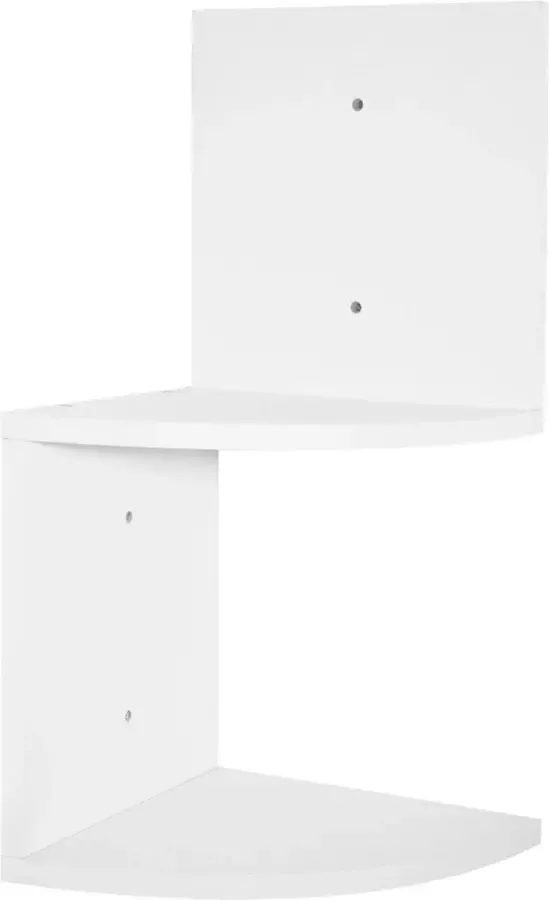 KAMYRA Houten Wandplank Modern Zwevend Wit 25 x 25 x 52.4 cm