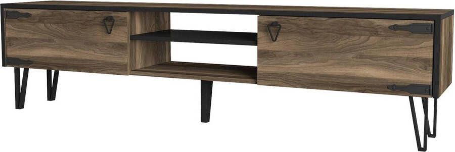 KAMYRA Industrieel Tv-Meubel Kay Tv-Kast Staand Donker Eik 180x30x49cm