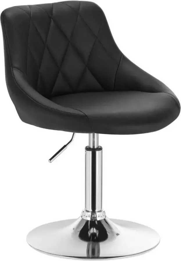 KAMYRA Industriële Kunstlederen Barkruk Barstoelen met Rugleuning Verstelbare Zithoogte 42 58 cm Zwart 47 x 37 cm