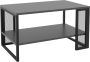 KAMYRA Industriële Salontafel Mela Koffietafel Rechthoek Grijs Zwart 80x45x50cm - Thumbnail 2