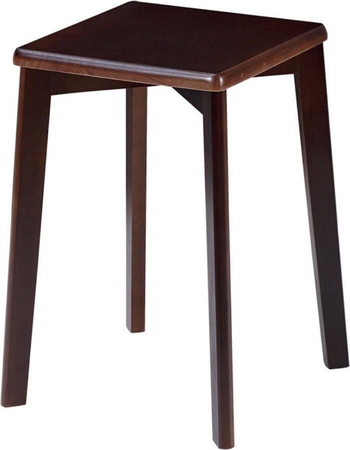 KAMYRA Massief Houten Krukken – Set van 4 – Kruk Krukje – Om op te Zitten & voor Decoratie – Donkerbruin 34x29x45