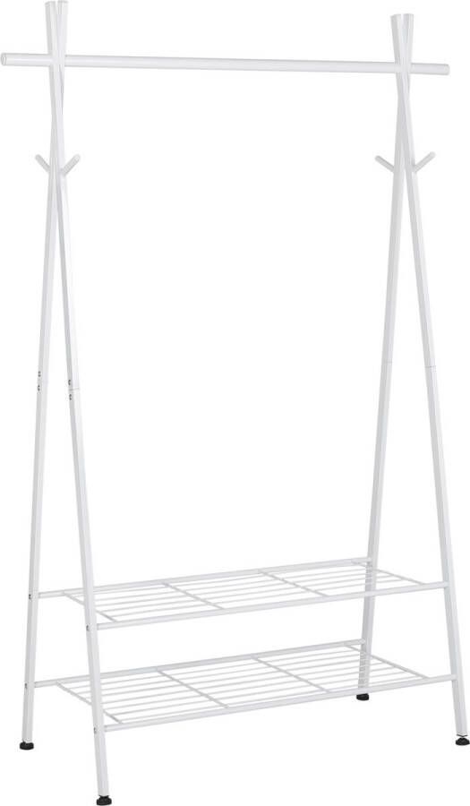 KAMYRA Kledingrek Met Schoenenrek Kledingrek Schoenenrek Wit 106x44x161 cm