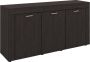 KAMYRA Landelijk Dressoir Lena Opbergkast Donker Hout Wenge 157x41x82cm - Thumbnail 1