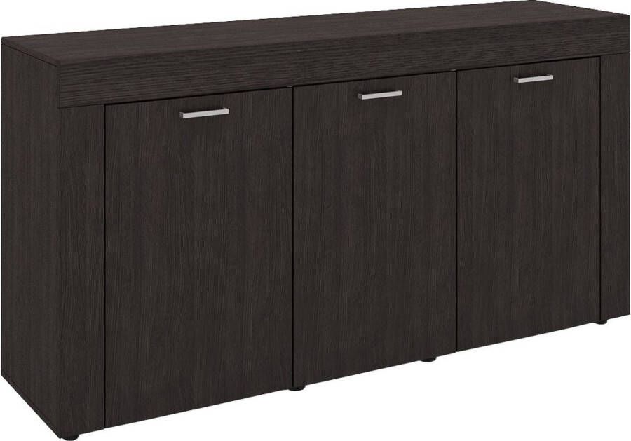 KAMYRA Landelijk Dressoir Lena Opbergkast Donker Hout Wenge 157x41x82cm