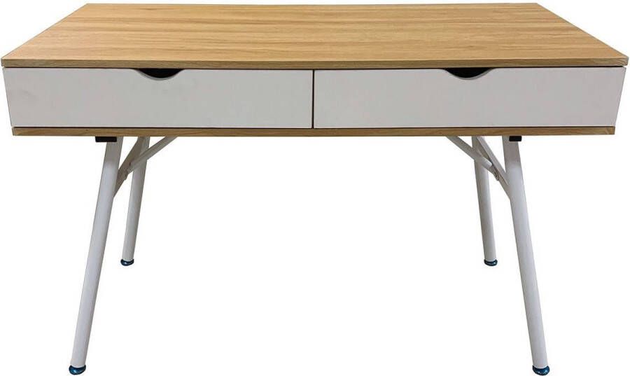 KAMYRA Modern Bureau met Lades Kodial Licht Eik Wit 115x55x75cm