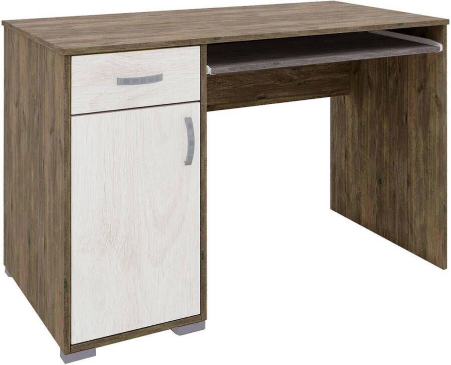 KAMYRA Modern Bureau Phase Met Lades & Opbergruimte Walnoot Hout 120x60x75cm