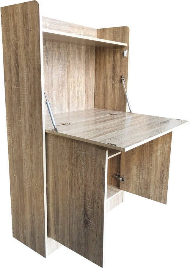 KAMYRA Modern Inklapbaar Bureau Indus Licht Eik Hout 80x30x131.5cm