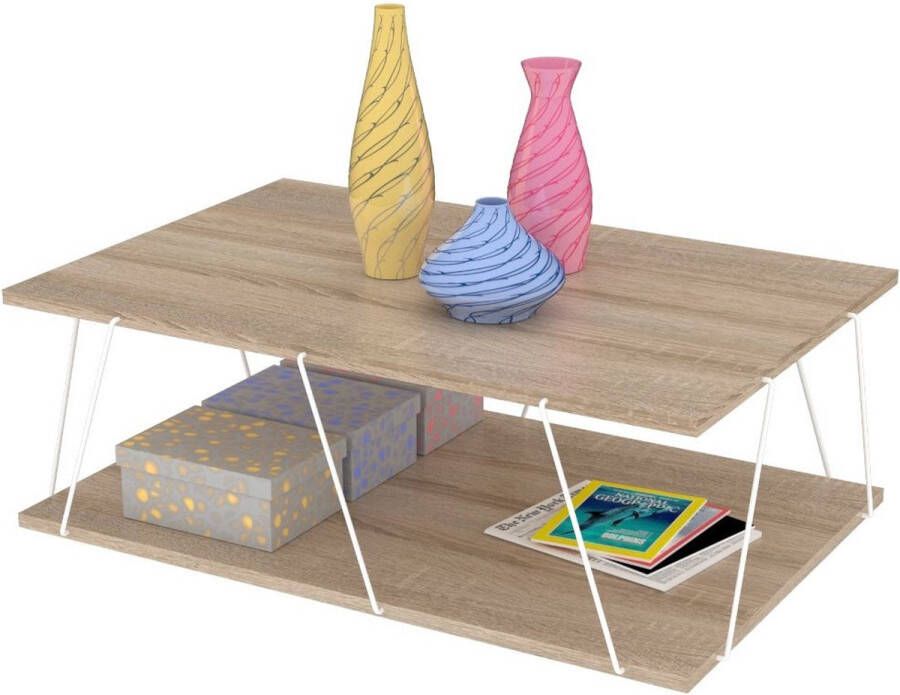 KAMYRA Modern Salontafel Tars Licht Eik 90x60x31cm
