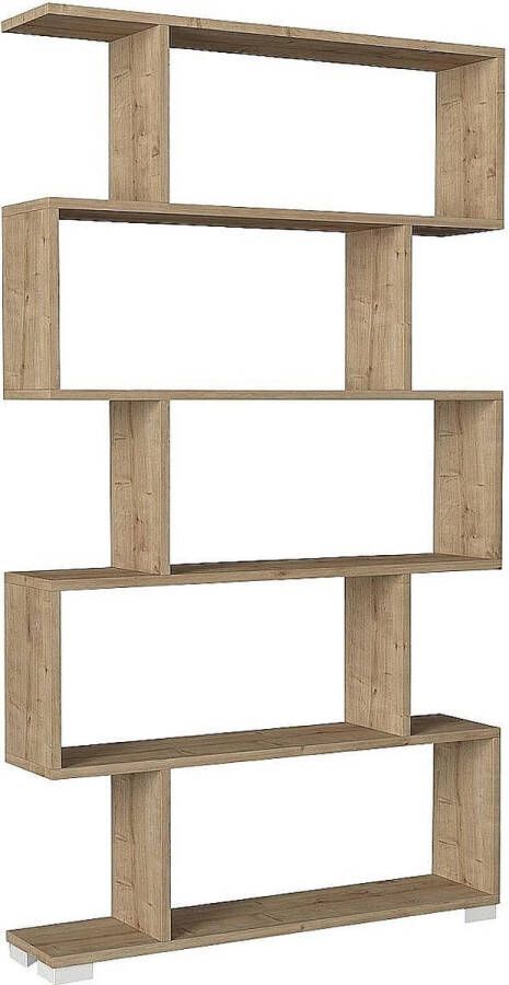 KAMYRA Moderne Boekenkast Montoni Boekenrek Met 5 Boekenplanken Licht Eik 90x20x160cm