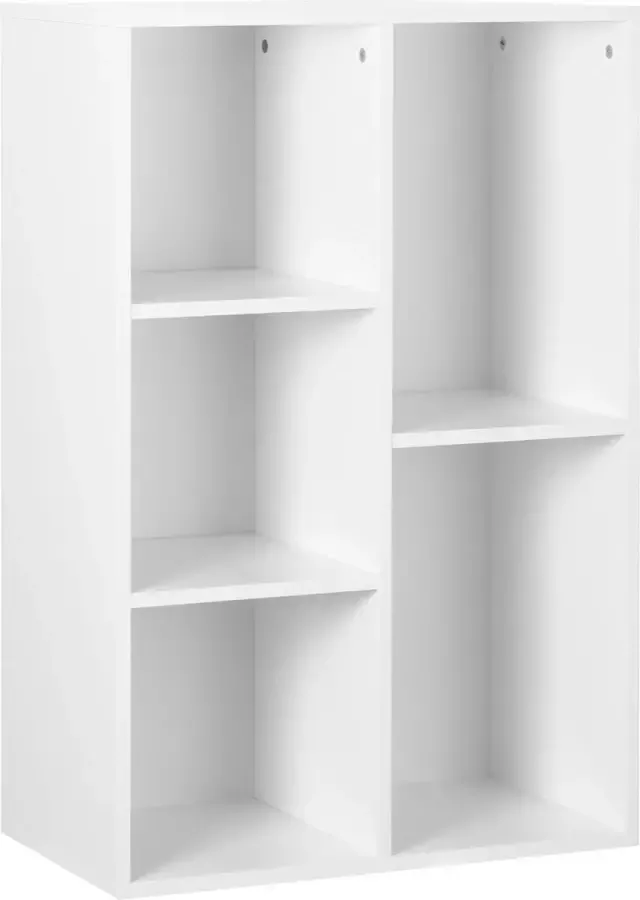 KAMYRA Moderne Boekenkast Opbergkast Boekenrek Ladderrek Spaanplaat 60×30×89 cm Wit