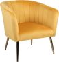 KAMYRA Moderne Fauteuil Tiana Eetkamerstoel Loungestoel Velvet Geel 52x82x76cm - Thumbnail 1