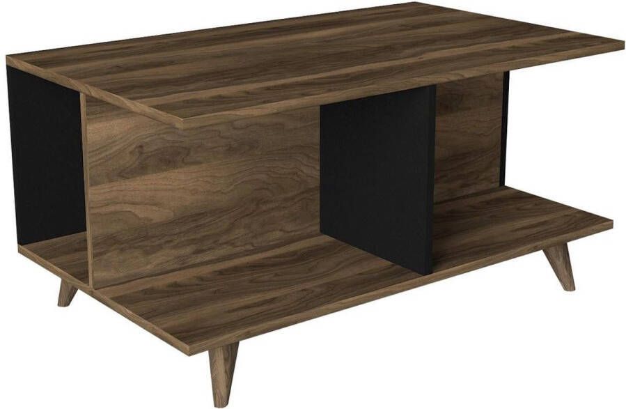 KAMYRA Moderne Salontafel Alina met 2 Lagen Donker Eik Hout 120x60x39cm