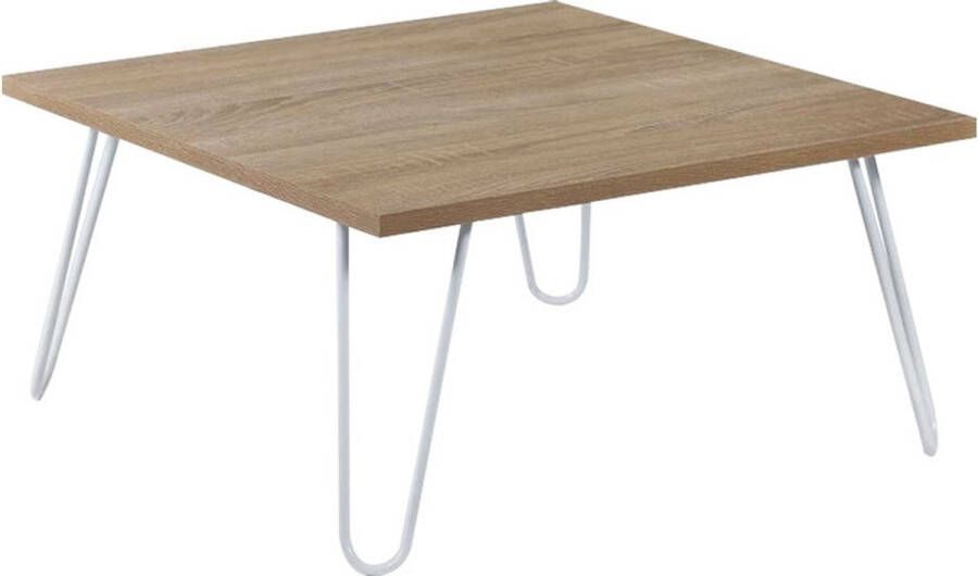 KAMYRA Moderne Salontafel Bono Koffietafel Vierkant Licht Eik Hout 60x60x29cm