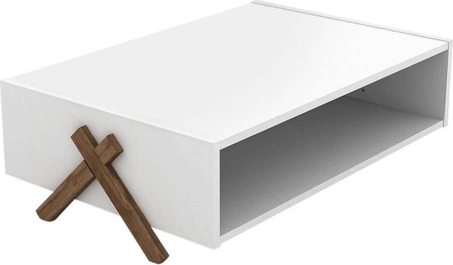 KAMYRA Moderne Salontafel Kipp Wit 90x60x28cm