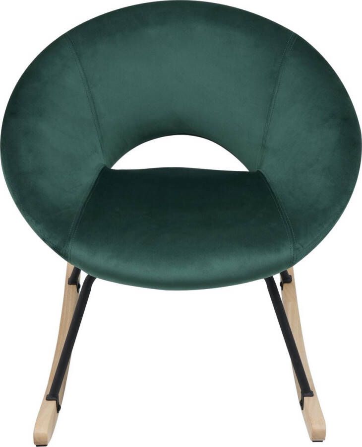 KAMYRA Moderne Schommelstoel Amalia Loungestoel Eetkamerstoel Velvet Groen 73.5x85x73cm