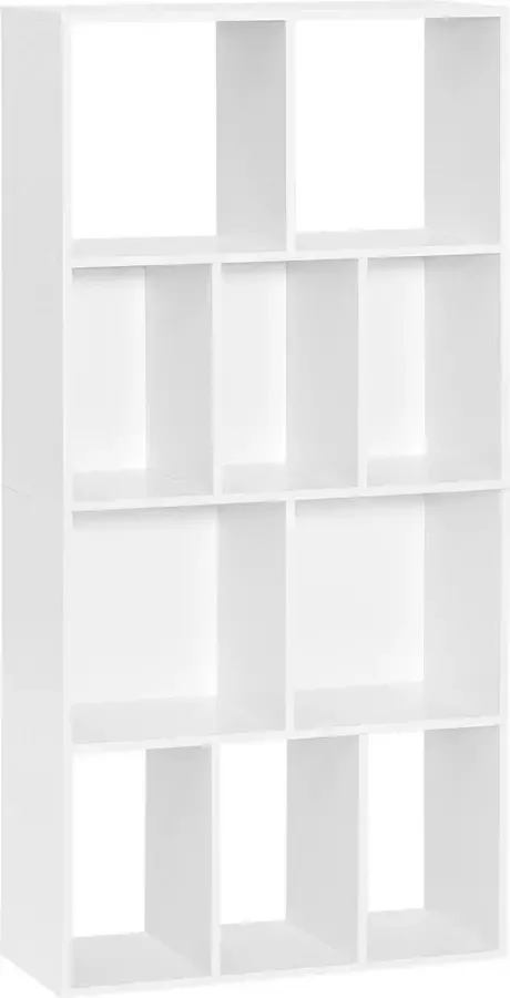 KAMYRA Scandinavische Boekenkast Opbergkast Boekenrek Ladderrek Spaanplaat 60x20x120 cm Wit