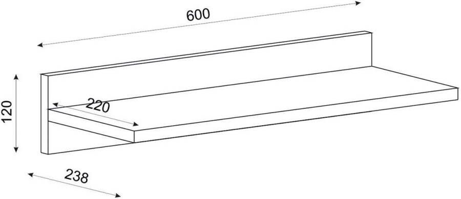 KAMYRA Tijdloze Wandplank Boekenplank Ember Licht Eik 60x24x12cm