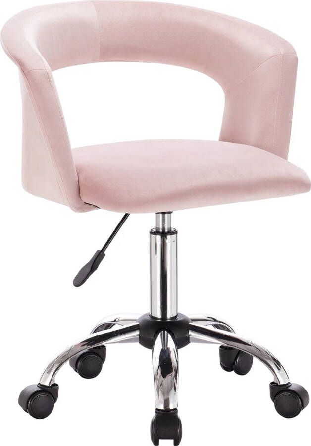 KAMYRA Velvet Bureaustoel In Hoogte Verstelbaar Stoel Bureaustoelen Roze