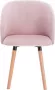 KAMYRA Velvet Eetkamerstoel Gestoffeerd & Met Armleuning 1 stuk Eetkamerstoelen voor bij de Eettafel Lichtgrijs met Zwarte Poten - Thumbnail 2