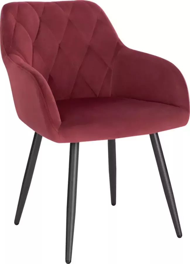 KAMYRA Velvet Eetkamerstoel Stijlvol Ergonomisch & Comfortabel Bordeaux