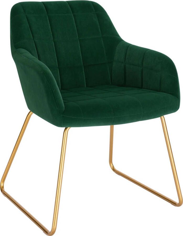 KAMYRA Velvet Eetkamerstoel Stijlvol Ergonomisch & Comfortabel Groen