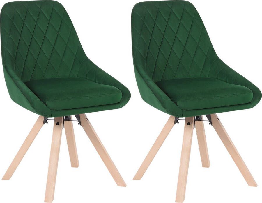 KAMYRA Velvet Eetkamerstoelen Eetkamerstoel Stijlvol Ergonomisch & Comfortabel Set van 2 Groen