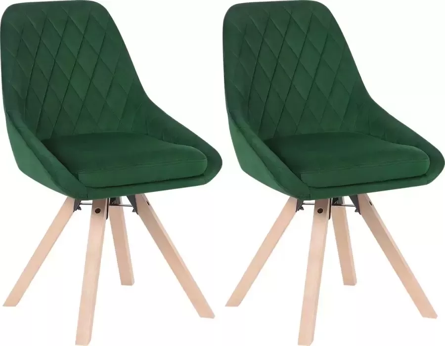 KAMYRA Velvet Eetkamerstoelen Eetkamerstoel Stijlvol Ergonomisch & Comfortabel Set van 2 Groen