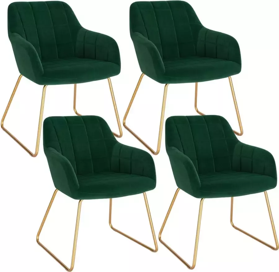 KAMYRA Velvet Eetkamerstoelen met Armleuning Eetkamerstoel Stijlvol Ergonomisch & Comfortabel Set van 2 Crème