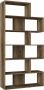KAMYRA Vintage Boekenkast Annete Vakkenkast Donker Eik 92x30x180cm - Thumbnail 2
