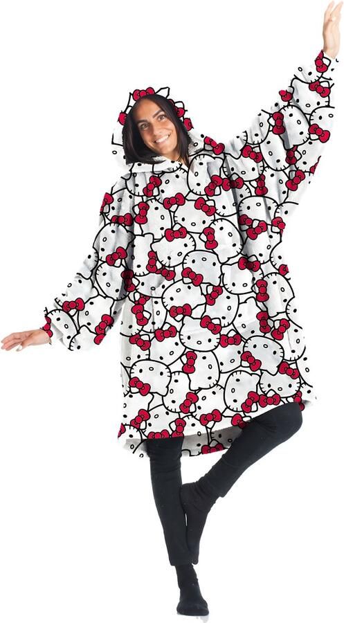 Kanguru Hello Kitty© Hoodie Deken Draagbaar Fleece 95x95 cm Superzacht & Warm