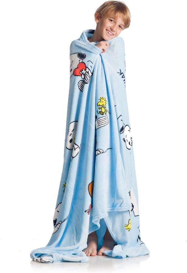 Kanguru Snoopy© Fleece Plaid Zachte Deken 130x160 cm Hypoallergeen & Warm