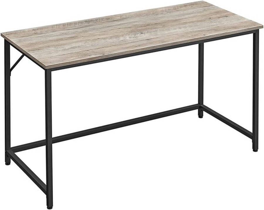 Kantoormeubel Specialist Bureau Computertafel Houtenblad Stalen frame Grijs