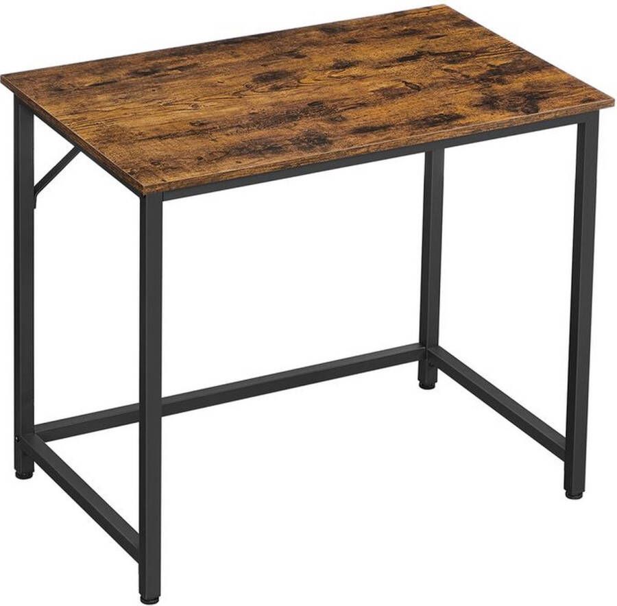 Computertafel Bureau Metalen frame Houtenblad 80 x 50 x 75 cm Bruin
