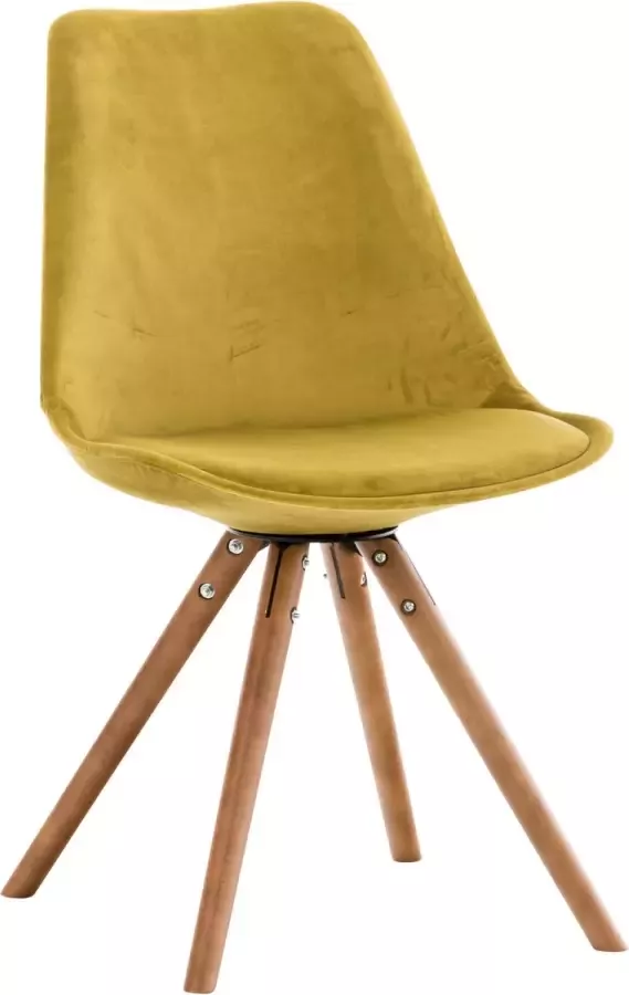 Kantoormeubelen Plus Bezoekers Vergaderstoel Stevns Velvet Round legs WAL Geel