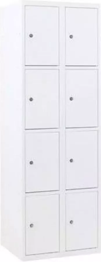 Kantoormeubelen Plus Classic lockerkast met 8 vakken Kast Wit Deur Groen (25 werkdagen levertijd) H. 180 cm B. 80 cm D. 50 cm