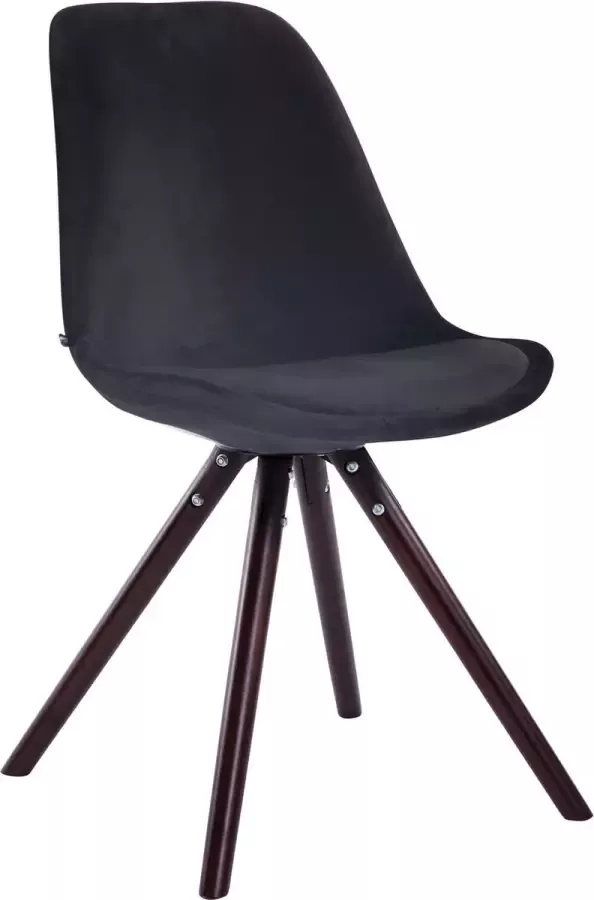 Kantoormeubelen Plus Eetkamer Bezoekersstoel Sievi Velvet Round legs CE Zwart