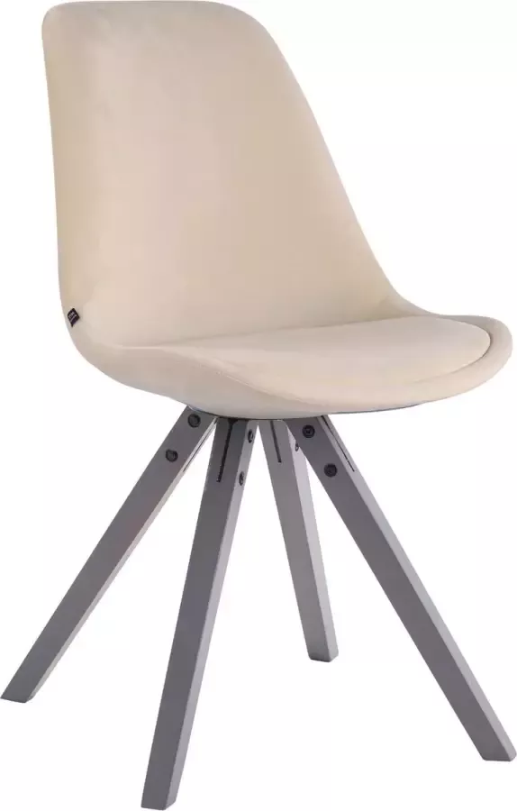 Kantoormeubelen Plus Eetkamer Bezoekersstoel Sievi Velvet Square legs G Crème