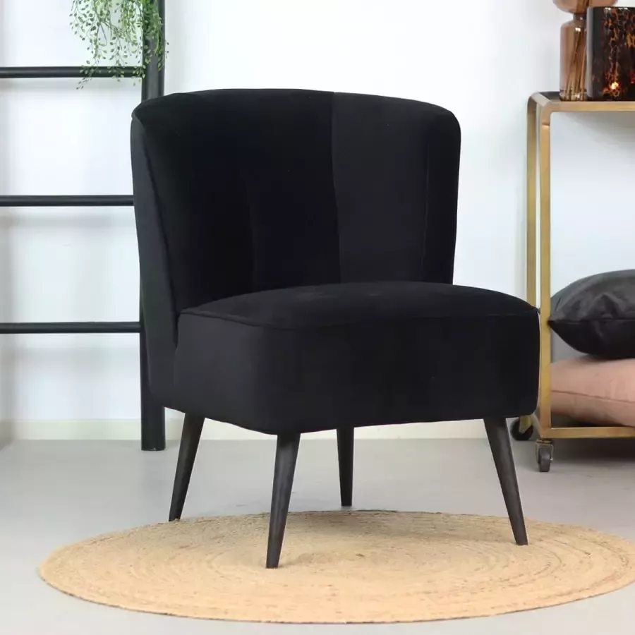 Kantoormeubelen Plus Fauteuil Ulvila Velvet Zwart