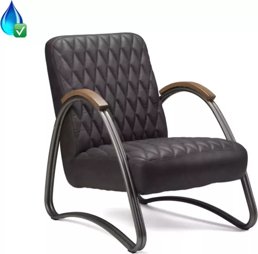 Kantoormeubelen Plus Fauteuil Urjala Eco Leer Antraciet