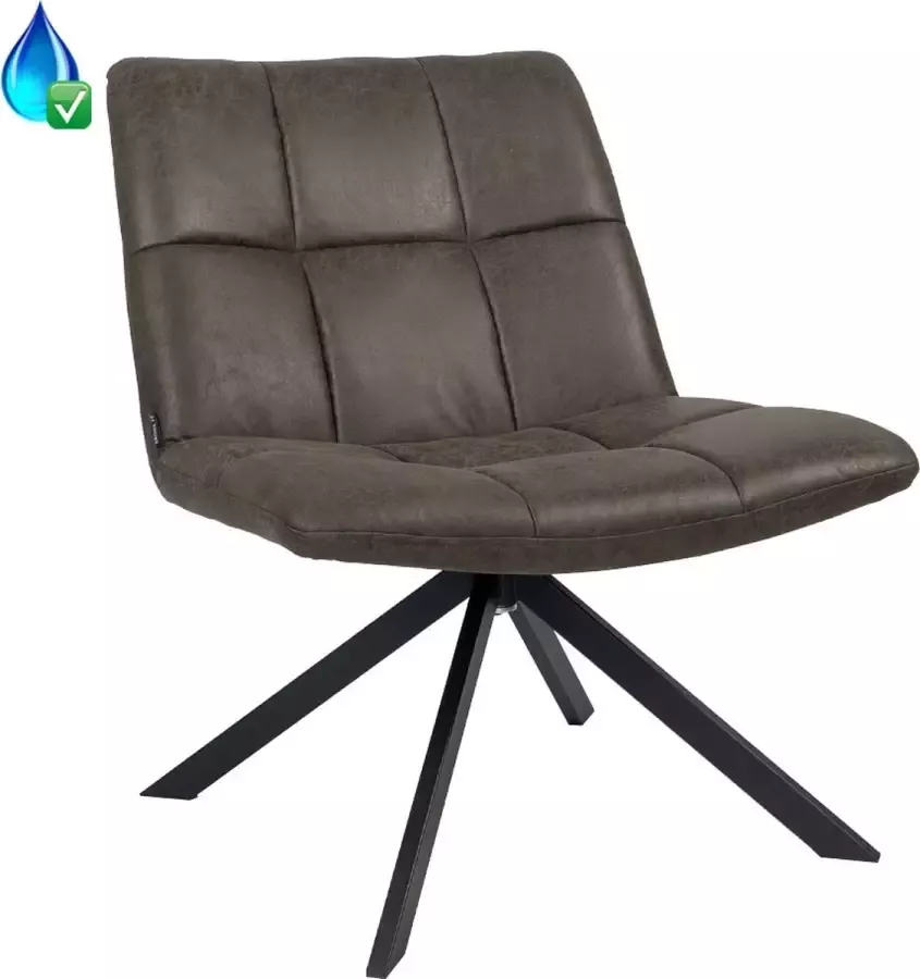Kantoormeubelen Plus Fauteuil Vaala Eco Leer Antraciet
