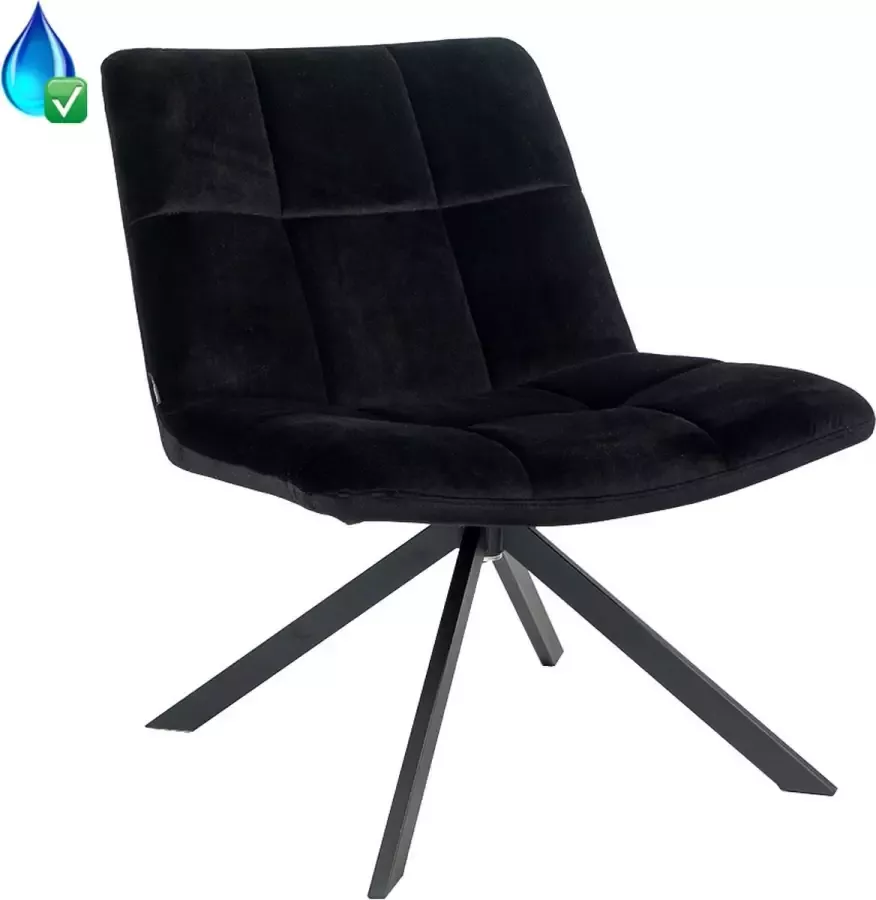 Kantoormeubelen Plus Fauteuil Vaala Velvet Zwart